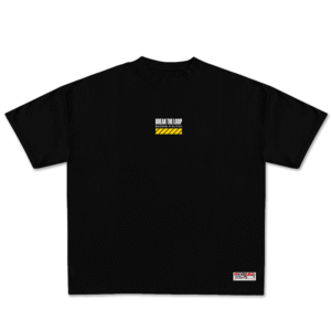 CAMISETA OVERSIZED BREAK THE LOOP - AMARELO - PRETO