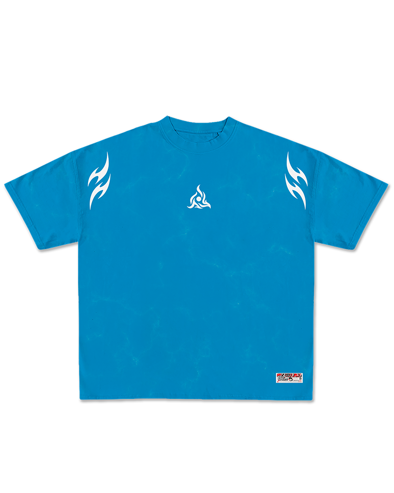 CAMISETA OVERSIZED BURN - VOID FLAME – AZUL ESTONADO